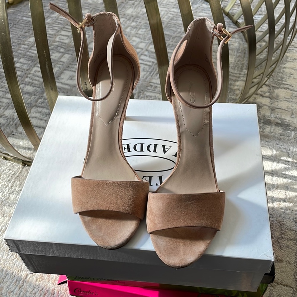 Light pink/rose colored ankle heels